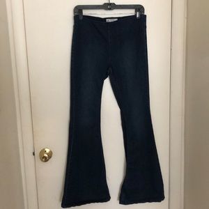 Free People dark wash flares